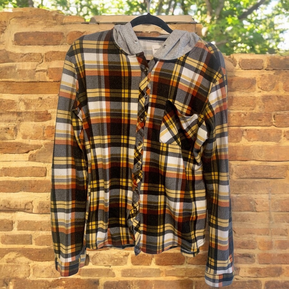 Plaid Flannel Hoodie Shirt Oversized boyfriend hoodie